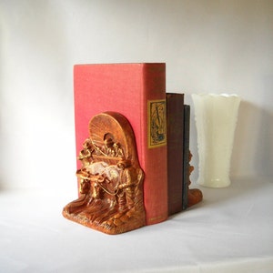 Vintage Bookends Conestoga Wagon Bookends Covered Wagon Western Decor Man Cave image 1