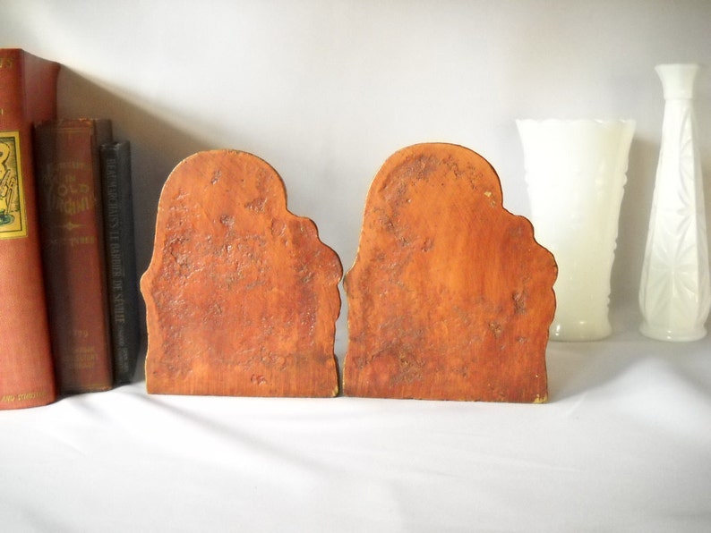 Vintage Bookends Conestoga Wagon Bookends Covered Wagon Western Decor Man Cave image 4