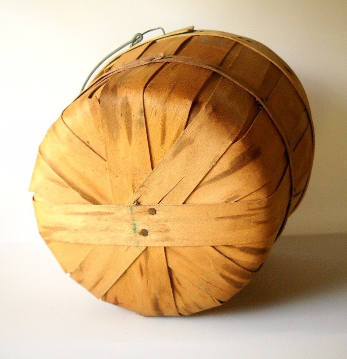 Vintage Wooden Fruit Basket Etsy