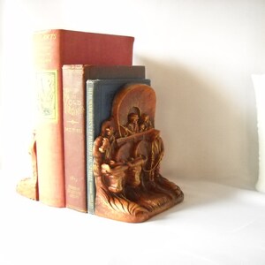 Vintage Bookends Conestoga Wagon Bookends Covered Wagon Western Decor Man Cave image 3