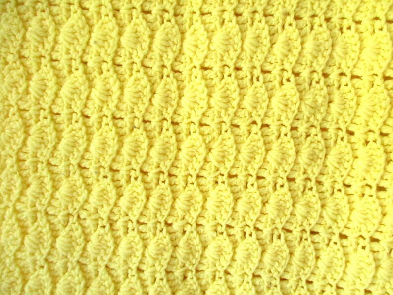 Vintage Afghan Vintage Blanket Yellow Crochet Lap Blanket Baby Blanket image 7