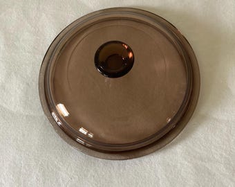 Vintage Visions Lid Glass Saucepan Lid Brown Pyrex Corning Cookware 1