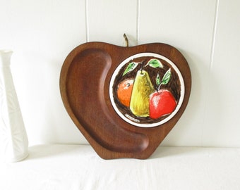 Vintage Charcuterie Board Wooden and Tile Cutting Board Fred Press Sere