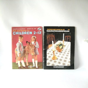 Vintage Craft Books Knitting Crochet Pattern Book Instructional Coats & Clark&#39;s How To Book 1960s 1970s Linens Chidrens Clothing