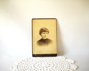 Vintage Photograph Cabinet Photo Antique Cab Card Paper Ephemera Victorian Ladies Sepia Black & White Photograph Instant Ancestors