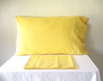 Vintage Pillow Cases Solid Yellow Pillowcases J P Stevens