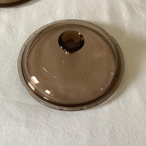 Vintage Visions Lid Glass Saucepan Lid Brown Pyrex Corning Cookware 2