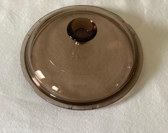 Vintage Visions Lid Glass Saucepan Lid Brown Pyrex Corning Cookware 2