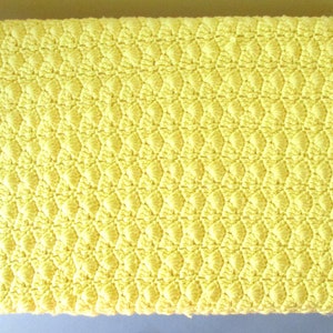 Vintage Afghan Vintage Blanket Yellow Crochet Lap Blanket Baby Blanket image 4
