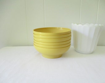 Vintage Tupperware Bowls Mustard Yellow Bowls Harvest Gold Bowls Set of 6