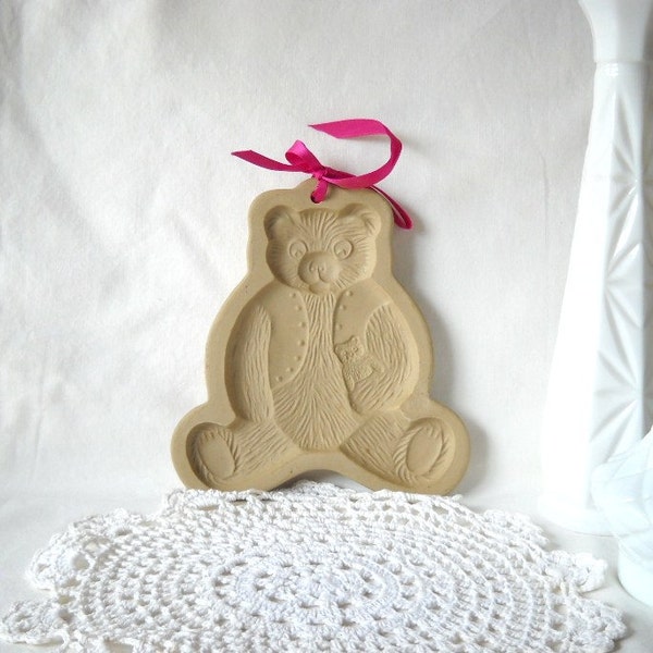 Vintage Cookie Mold 1984 Brown Bag Cookie Art Mold Teddy Bear Mold