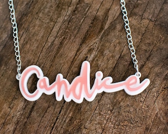 Custom Name Necklace "Midnight" (50 Colours!) // Personalised Gift // Christmas Gift // Handwriting