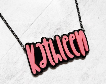 Big Custom Name Necklace, Style "Pardon" (50 Colours!) // Personalised Gift // Christmas Gift // Gift for her