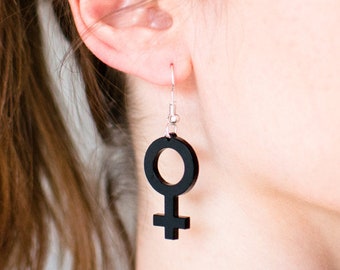 Boucles d'oreilles symbole féminin, plus de 50 couleurs ! // Genre // Féminisme // Cadeau pour elle