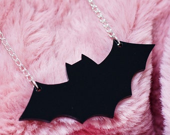 Black Bat Necklace // Halloween // Horror