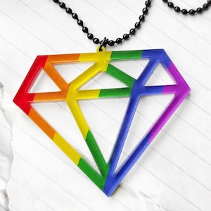 Rainbow Diamond Necklace // Glamour // LGBTQ // Princess
