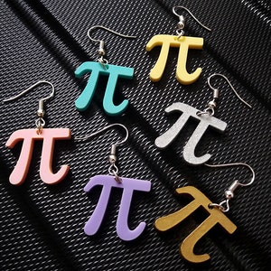 Pi-Ohrringe 50+ Farben! // Mathe Symbol // Geschenk für Mathelehrer // Physik // Nerd