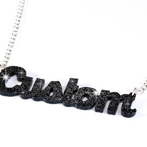 Custom Glitter Necklace 10 Colours // Personalised Gift // Christmas Gift
