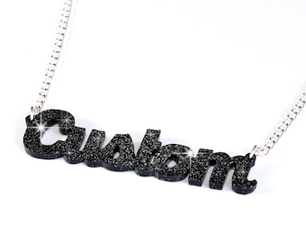Custom Glitter Necklace 10 Colours // Personalised Gift // Christmas Gift