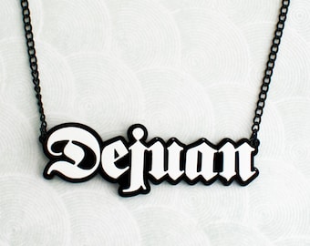 Custom Name Necklace "Fraktur" (50 Colours!) // Personalised Gift // Christmas Gift // German