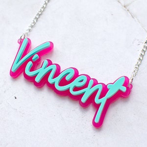Custom Name Necklace "Gossip" (50 Colours!) // Personalised Gift // Christmas Gift // Acrylic
