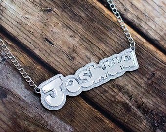 Custom Name Necklace "Cartoon" (50 Colours!) // Personalised Gift // Christmas Gift // Gift for her