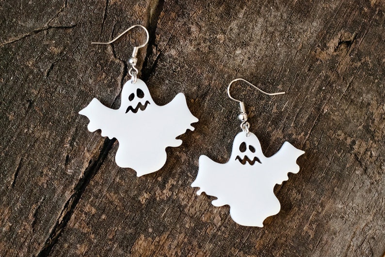 Cute Ghost Earrings // Halloween Jewelry image 1