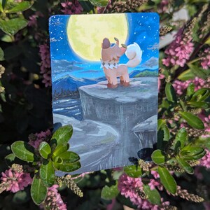 Carte Pokémon Rockruff peinte à la main