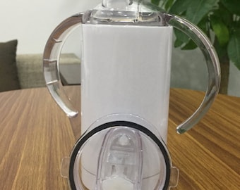 Blank 12oz Kid's Sippy Cup w/ Extra Lid  (For Sublimation) *In Stock & Ready to Ship*