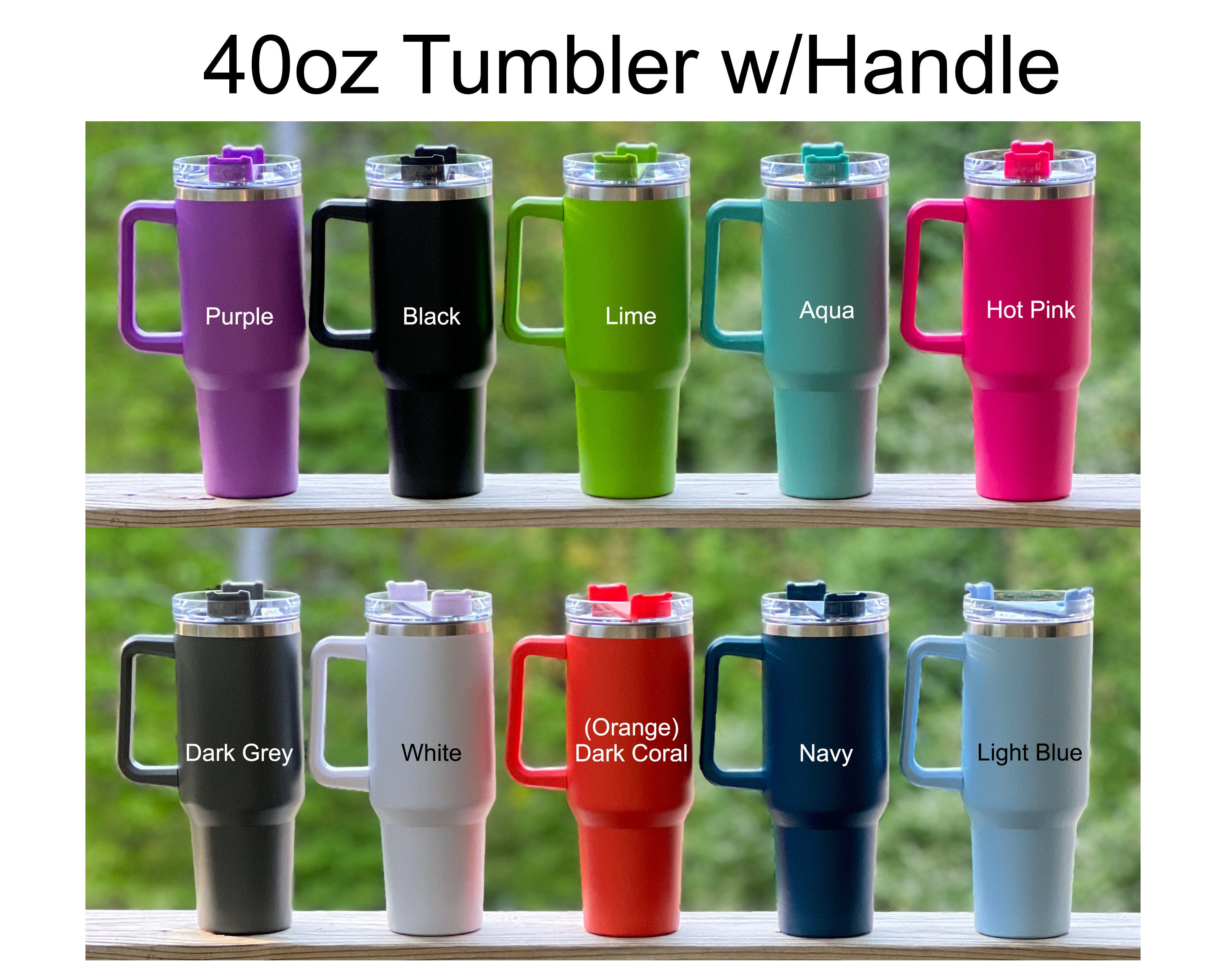40oz Tumbler With Handle in Stock Ready to Ship 