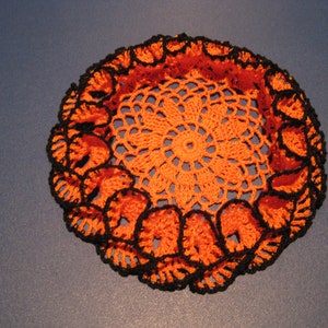 Ruffled thread crochet doily coaster inner 6 outer 8 made in USA choose your colors seasonal gift idea image 8