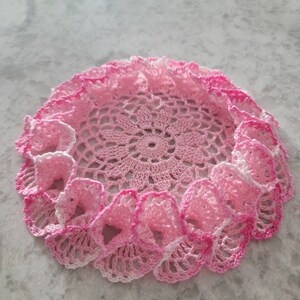 Ruffled thread crochet doily coaster inner 6 outer 8 made in USA choose your colors seasonal gift idea image 4