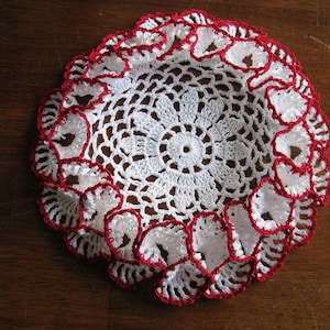 Ruffled thread crochet doily coaster inner 6 outer 8 made in USA choose your colors seasonal gift idea image 9