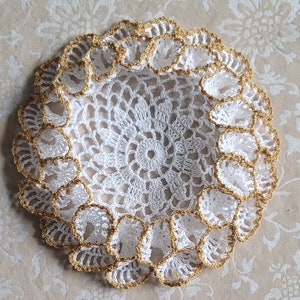 Ruffled thread crochet doily coaster inner 6 outer 8 made in USA choose your colors seasonal gift idea image 10