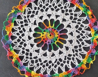 Cinco de Mayo Mexican Fiesta  crochet doily tablecloth 13 Inches