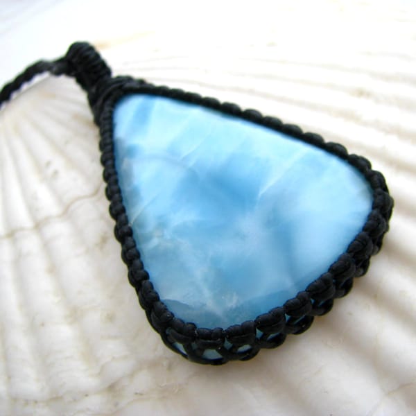 Gift for wife, Larimar Necklace,  Larimar jewelry,  Rare gems,  Larimar pendant, Ocean lover, blue lover, Unique Gift, gift for mom / sprimg