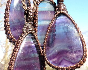 Fluorite crystal necklace, fluorite jewelry, fluorite gemstone, christmas gift ideas, for her, fluorite meaning, macrame necklace, for him
