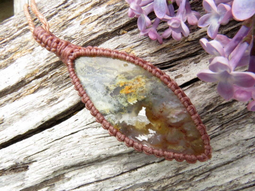 Rare Graveyard Plume Agate Gemstone Necklace, Graveyard Plume Agate for