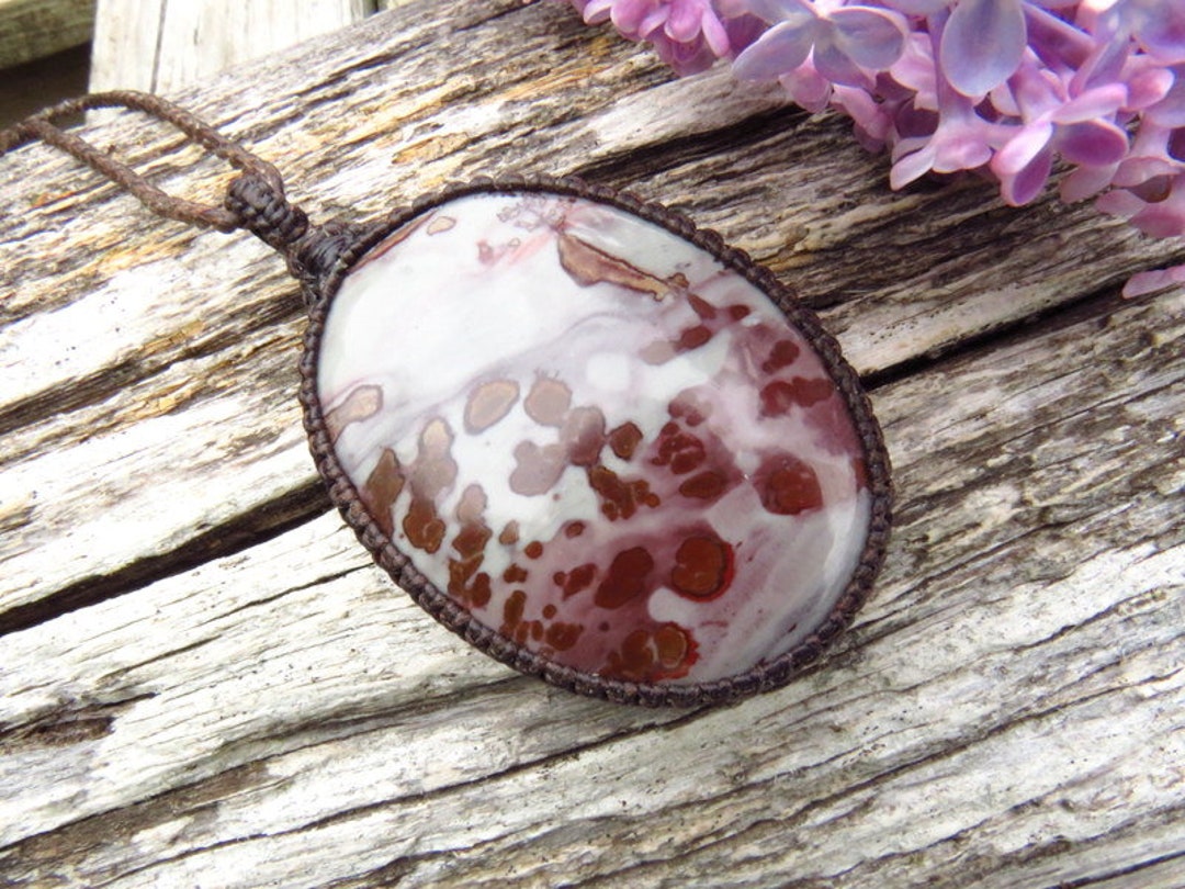 Chohua Jasper Necklace, Coffee Bean Jasper Pendant, Coffee Bean Jasper