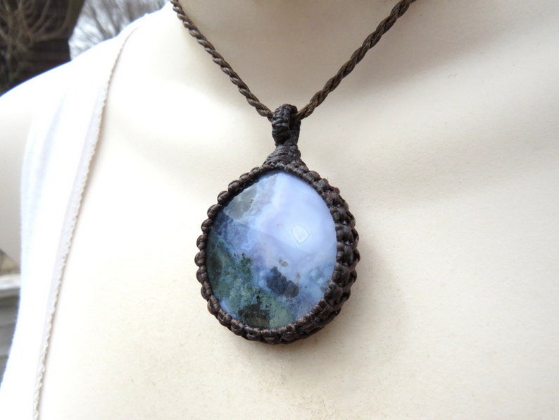 RESERVED FOR CHRISTINA Gift for her gift ideas for her necklace Macrame necklace Rare Purple Moss Agate pendant Agate necklace