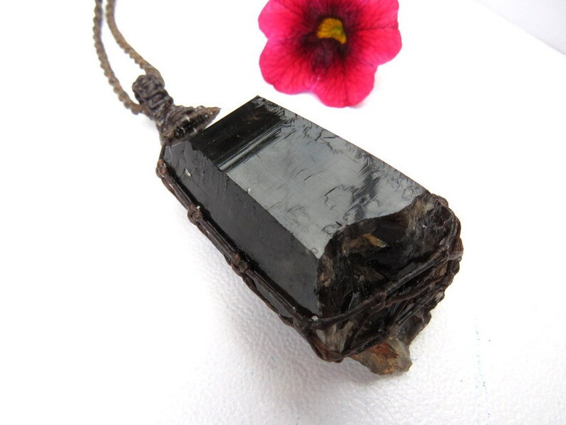 Smokey Quartz crystal point necklace Smokey Quartz jewelry Quartz necklace Healing crystals and gemstones macrame necklace