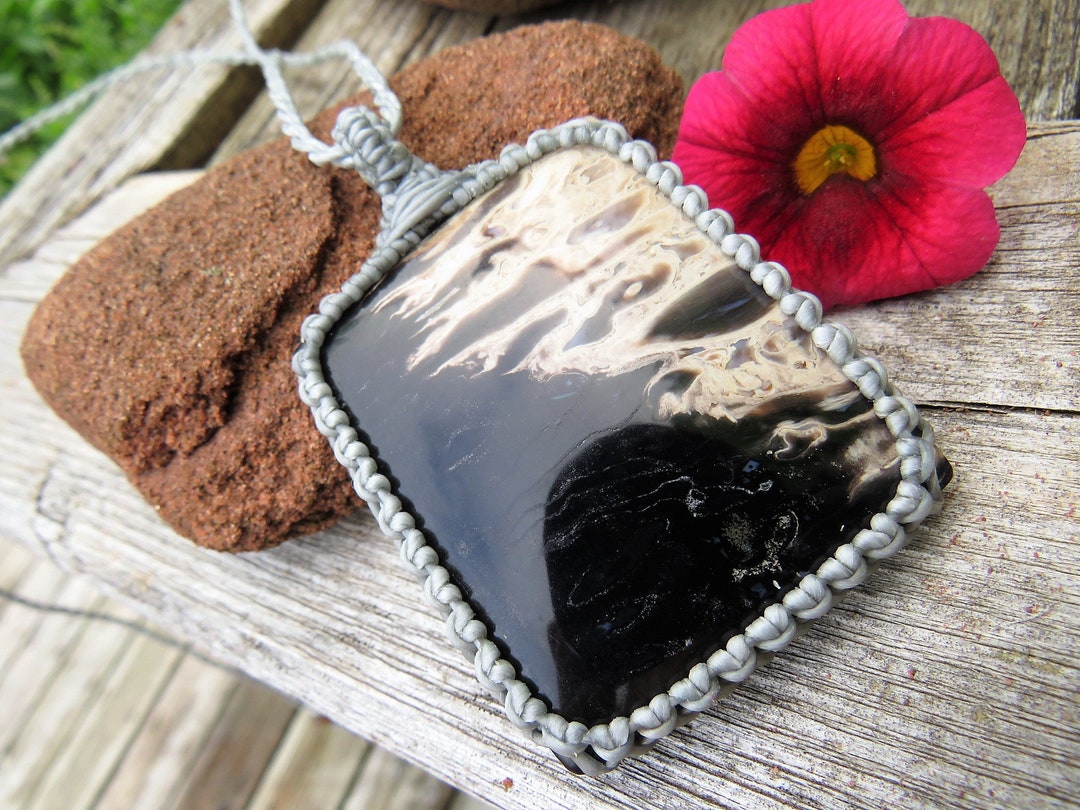 Petrified Wood Healing Gemstone Necklace Petrified Palmwood Etsy