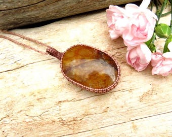 Golden Healer Quartz Necklace, healing crystal gift, gemstone pendant, statement jewelry, christmas gift for her