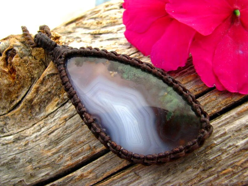 Tree of Life Necklace necklace Rare Purple Moss Agate pendant macrame jewelry Moss Agate necklace gift ideas for her Macrame necklace