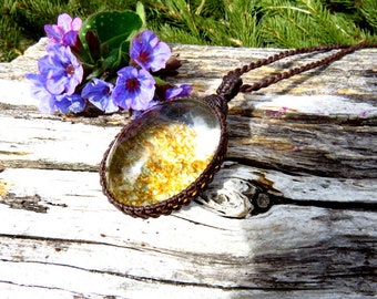 Lodolite Quartz crystal necklace, garden quartz, shaman quartz, macrame necklace, natural jewelry, nature inspired gifts, fathers day gift