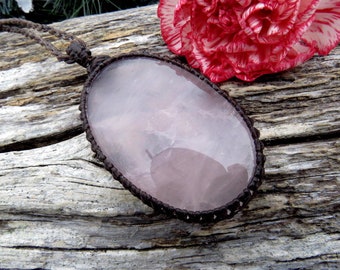 Rose quartz pendant necklace, expression of love, rose quartz jewelry,  minimalist necklace, pink gifts, for her,  Earth Aura Creations