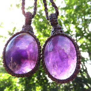 Amethyst layered necklace set, amethyst macrame necklaces, macrame jewelry, Jewelry set, Healing Crystal Necklace, 50th birthday friend