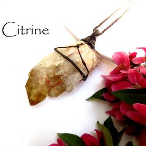 Kundalini Citrine crystal gemstone necklace, unique gift ideas for her, gifts for mom, natural citrine, statement necklace, yellow crystal