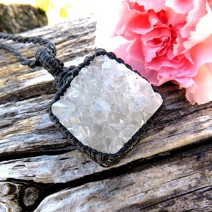 Mothers day gift, Teacher gift, Quartz necklace, Crystal necklace, Crystal healing necklace, Bohemian jewelry,  Quartz druzy pendant