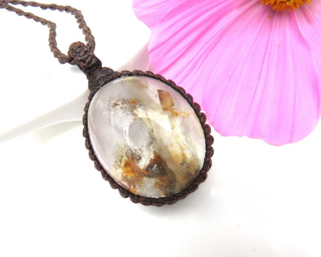 Garden Quartz Healing Crystal Necklace, Womens Healing Crystal Jewelry